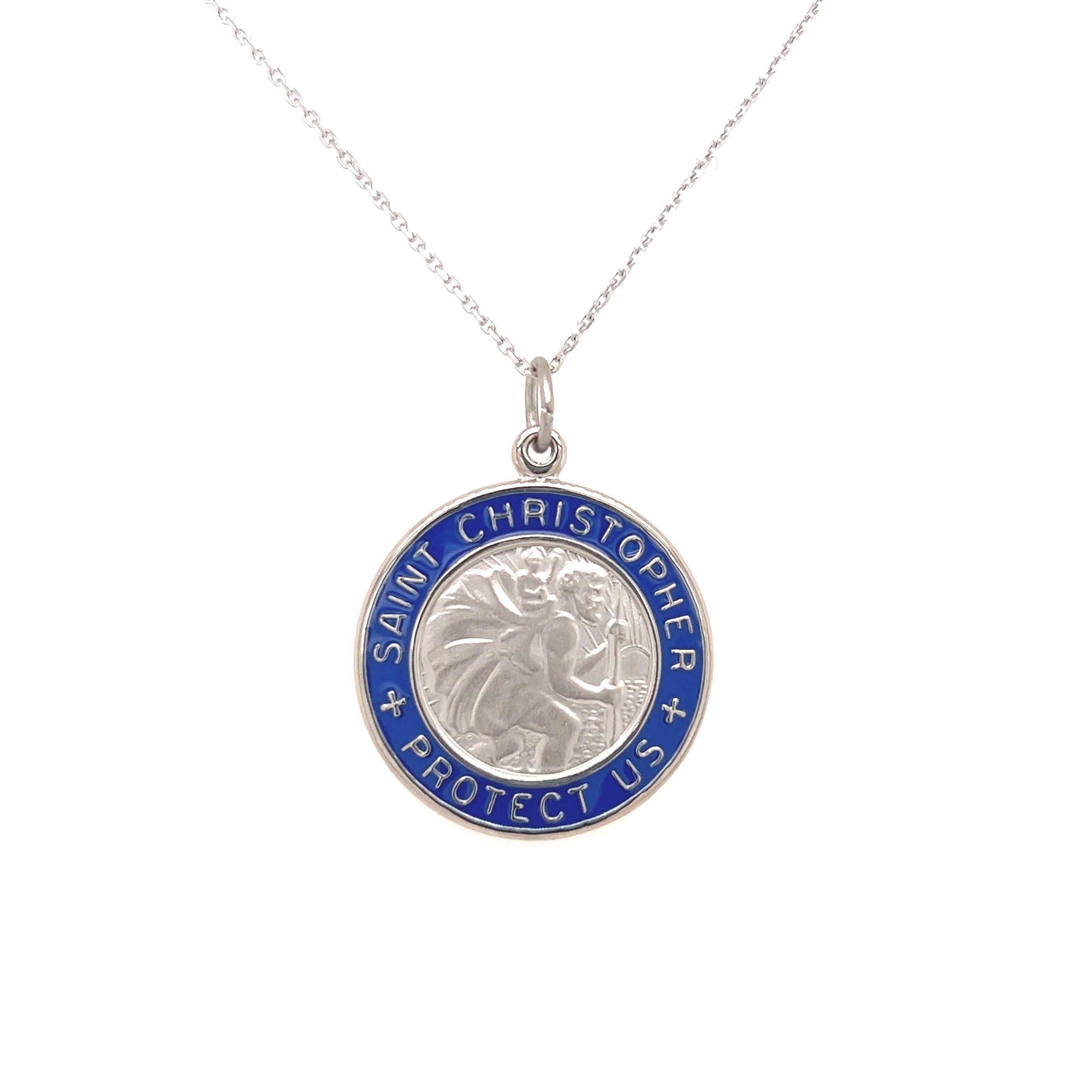 Amazon.com: Creed Silver Tone St. Christopher Protect Us Medal,  Rhodium-Plated Chain, 24-Inch : Arts, Crafts & Sewing